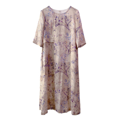 Vestido de Lino y Algodón Floral para Mujer - Colección Viajera Literaria - Image 9