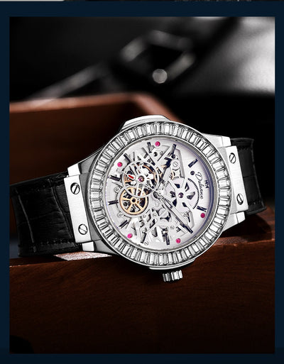 Reloj Mecánico Automático para Hombre con Movimiento Hueco y Diamantes - Image 13