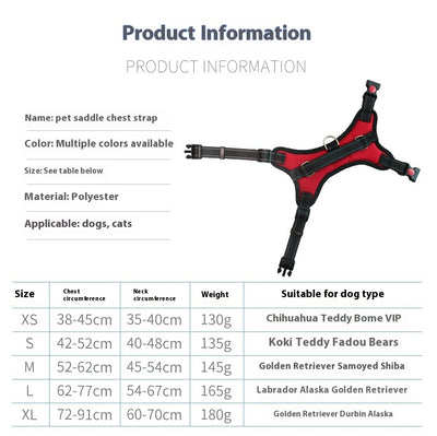 Blue and black pet harness with reflective stitching, a top handle, and red quick-release buckles. - Image 16