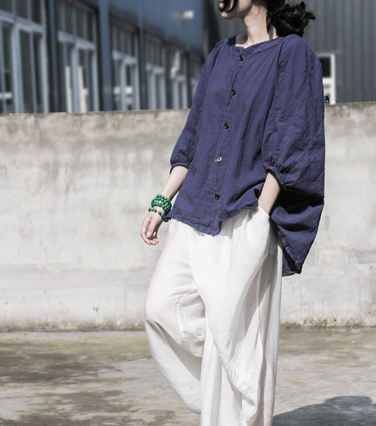 Cardigan de Lino con Mangas Murciélago para Mujer - Image 2
