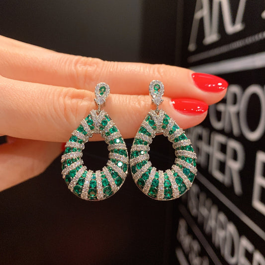 Aretes Coreanos de Temperamento Elegante con Detalles en Oro