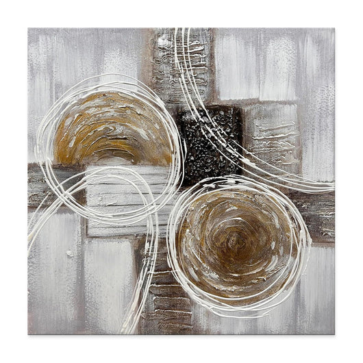 Cuadro Abstracto Moderno Óleo Sobre Lienzo Paisaje Tonos Café y Negro - Image 5