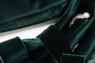 Traje de Terciopelo con Detalles de Cuentas para Mujer - Image 46