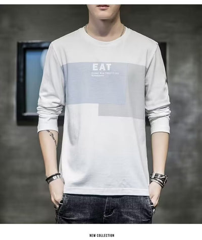 Camiseta Manga Larga Hombre Suelta Otoño Versátil - Image 16