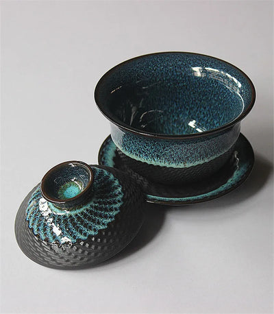 Gaiwan Tradicional Tianmu con Esmalte Cambiante - Cerámica Kung Fu Tea - Image 9