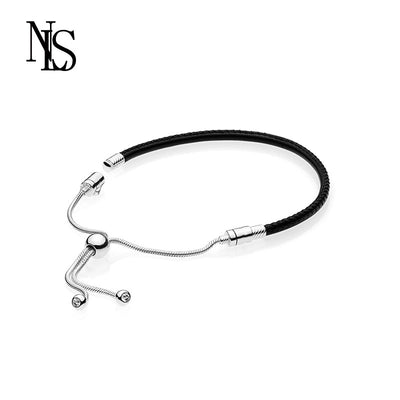 Pulsera de Cadena en Cuero Negro - Image 8