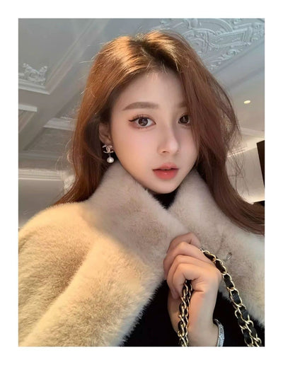 Abrigo Elegante Suelto con Cuello Forrado en Piel para Mujer - Image 17