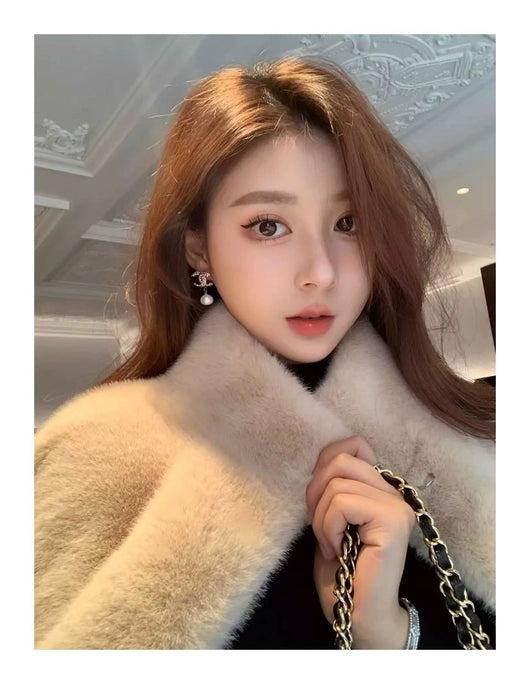 Abrigo Elegante Suelto con Cuello Forrado en Piel para Mujer - Image 17