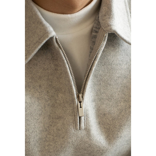 Suéter con Cierre Medio y Cuello Solapa para Hombre - Primavera Otoño - Image 4