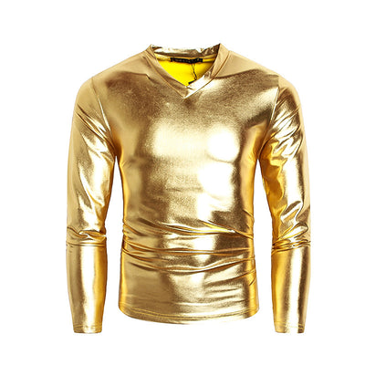 Playera Base V-Neck Brillante de Manga Larga para Hombre - Image 4