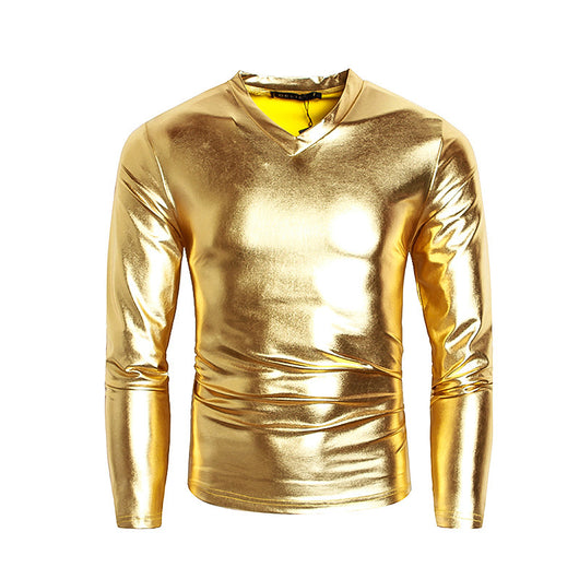 Playera Base V-Neck Brillante de Manga Larga para Hombre - Image 4