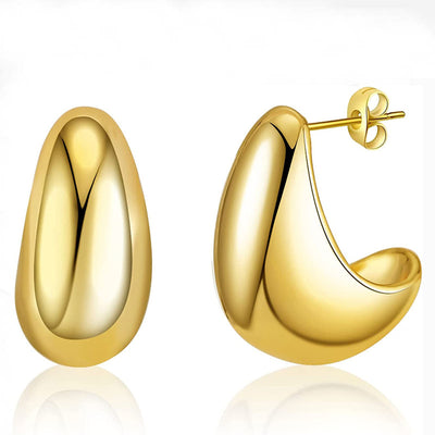 Aretes de Lujo Minimalista con Gota de Metal - Image 7