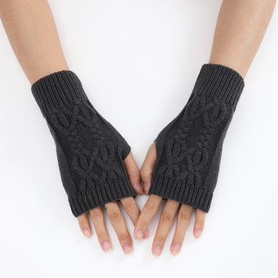 Guantes Tejidos Medio Dedo para Parejas - Lana Cálida Invierno Unisex - Image 9