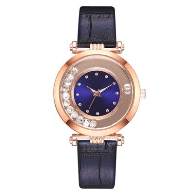 Reloj de Moda con Cristales Brillantes y Correa de Cuero Serpentina - Image 5