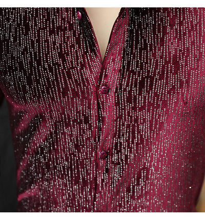 Camisa Slim Fit Brillante para Hombre - Estilo Personalidad - Image 14