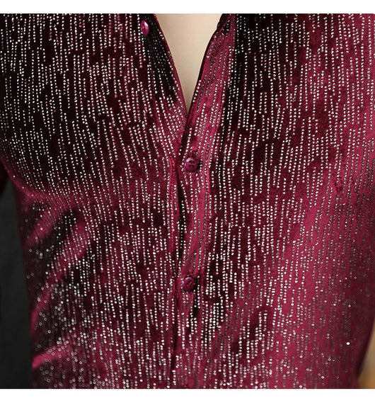 Camisa Slim Fit Brillante para Hombre - Estilo Personalidad - Image 14