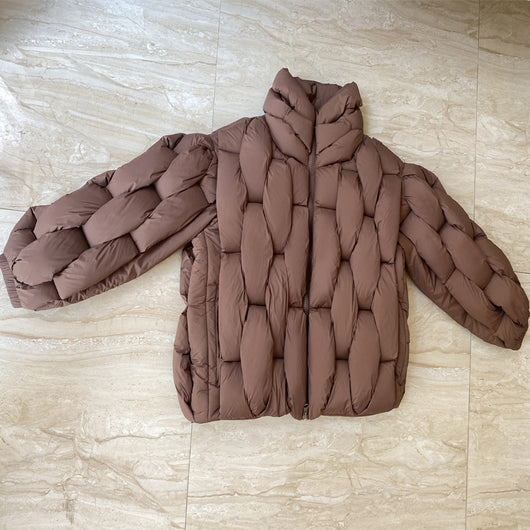 Chaqueta Acolchada de Algodón Tejido Torsionado Talla Grande - Image 10