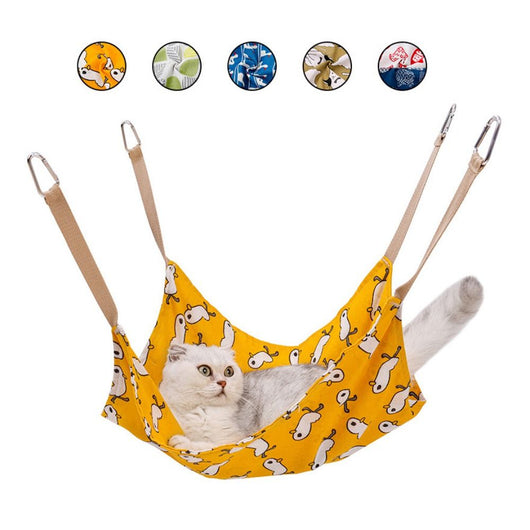 Hamaca Colgante para Gatos de Algodón y Lino Transpirable - Cama Resistente Multicolor con Gancho - Image 7