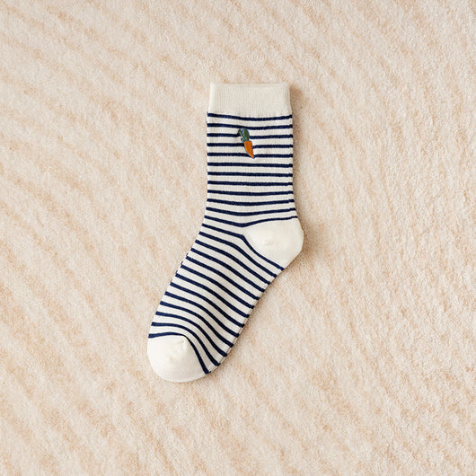 Calcetines Tubo Estilo Étnico con Flores y Rayas para Mujer - Image 14