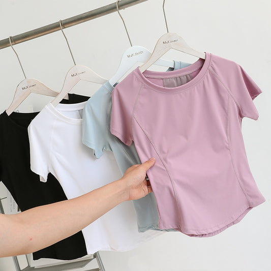 Playera Deportiva Yoga Mesh Nude Feel Manga Corta