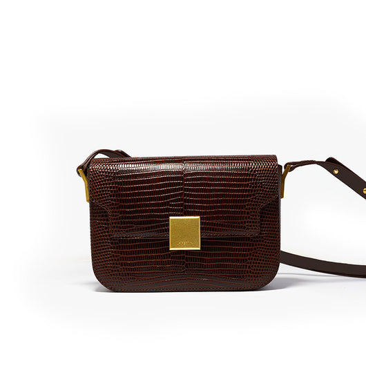 Bolso Bandolera Caballero Patrón Lagarto Cuero Retro Versátil - Image 4