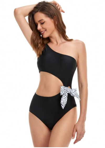 Traje de Baño Enterizo con Hombros Oblicuos y Cintura Ajustada - Image 10