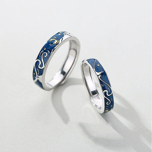 Anillo Amantes de Renos con Cielo Estrellado - Image 2