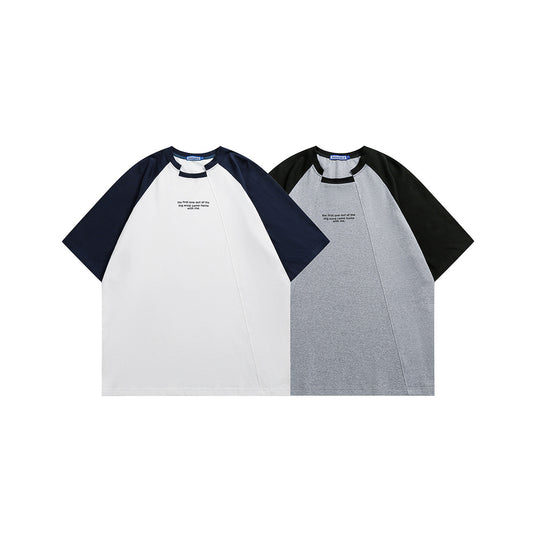 Playera Casual de Manga Corta con Combinación de Colores de Tendencia para Hombre y Mujer - Image 2