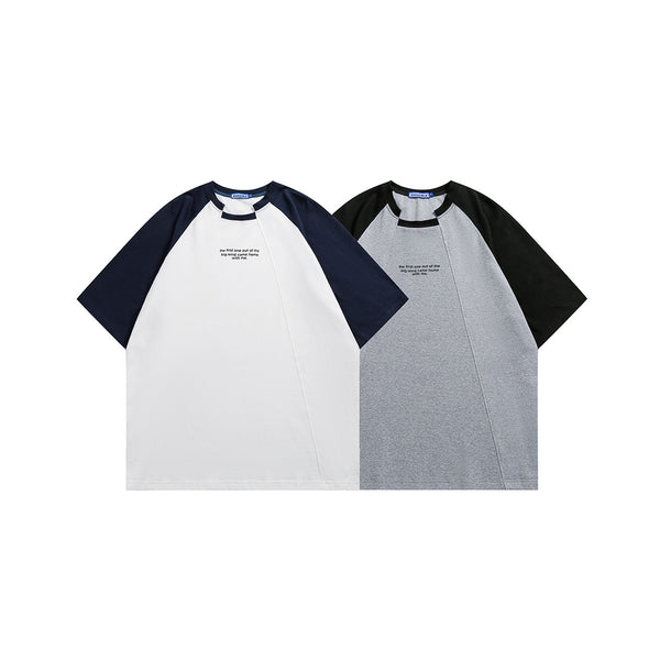 Playera Casual de Manga Corta con Combinación de Colores de Tendencia para Hombre y Mujer