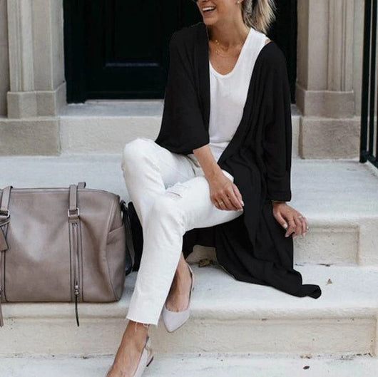 Cardigan Suelto de Punto con Dobladillo Irregular para Mujer - Image 13