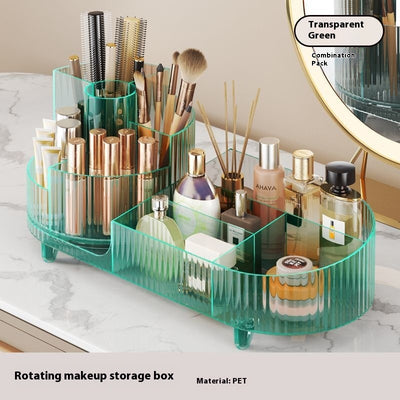 Organizador de Cosméticos Giratorio Grande con Espejo - Almacenamiento Acrílico Transparente - Image 10