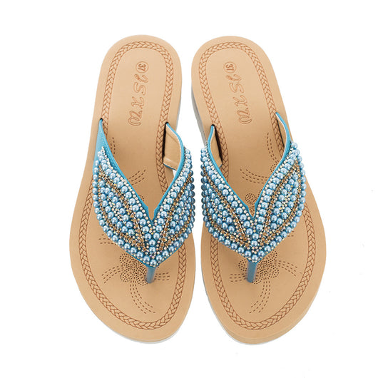 Sandalias Talla Grande con Detalles de Perla y Hoja - Image 23