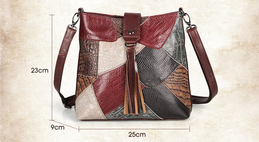 Bolso Mensajero de Cuero con Flecos - Estilo Bucket Soft - Image 6