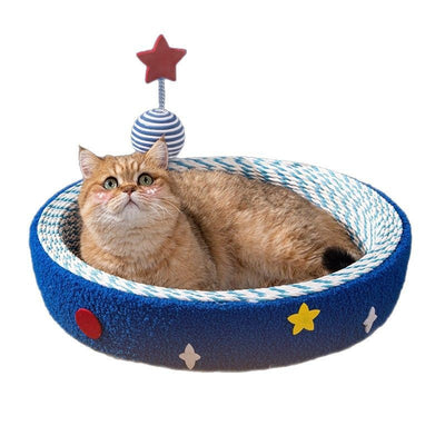 Rascador Tejido Redondo Diseño Cielo Estrellado para Gatos - Image 5