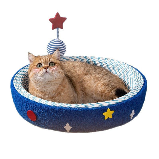 Rascador Tejido Redondo Diseño Cielo Estrellado para Gatos - Image 5