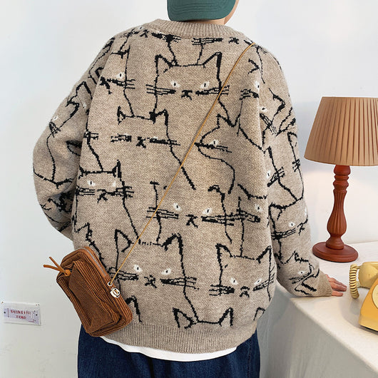 Suéter Suelto Hombre Estilo Hong Kong - Pullover Cómodo para Capas - Image 10