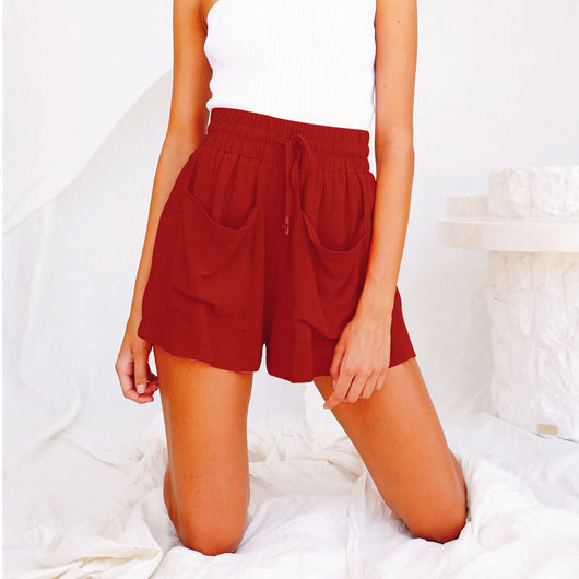 Shorts de Lino y Algodón Cintura Alta para Mujer - Talla Grande Holgado - Image 15