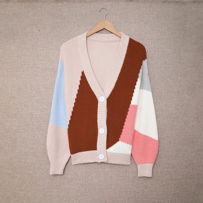 Cardigan Tejido con Costuras en Contraste y Mangas Farol - Image 10