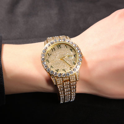 Reloj Digital de Flores Británicas con Diamantes Completos y Pantalla Grande - Image 13