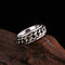 Anillo Giratorio de Plata Esterlina Trenzado con Personalidad Vintage para Mujer