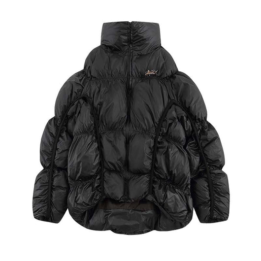Chamarra Acolchada Tide con Cuello Alto - Diseño Asimétrico Frente Corto y Espalda Larga - Image 3