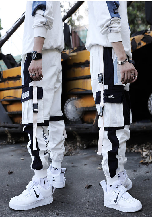 Pantalones Hip Hop con Cordón y Costuras Contrastantes para Niños - Image 21
