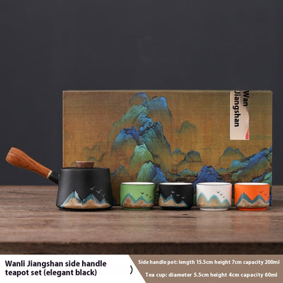 Juego de Té Chino Estilo Moderno con Tazas y Tetera Portátil - Image 8