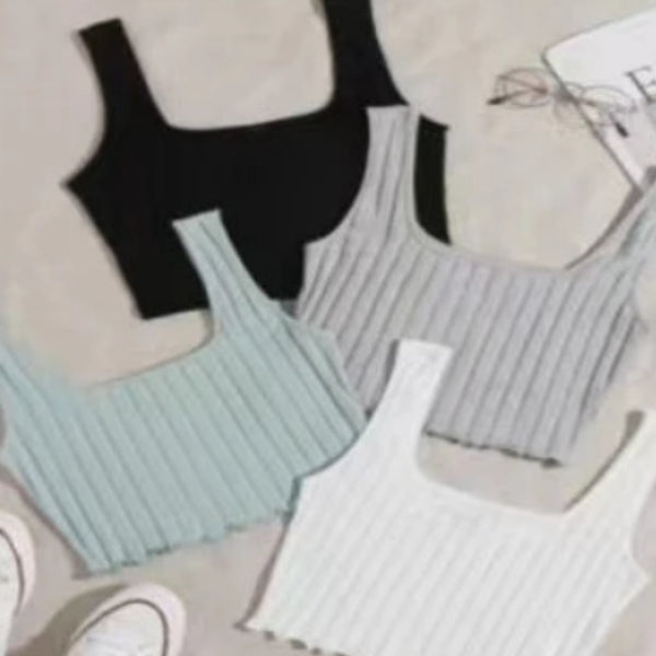 Conjunto de 4 Piezas Chaleco de Tela Acanalada Versátil para Interior y Exterior