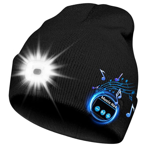 Gorro Tejido LED Recargable con Luz Removible y Lavable