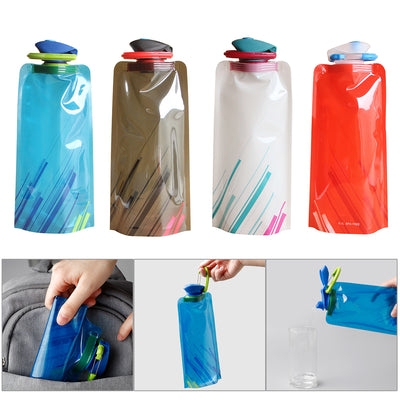 Botella de Agua Plegable Portátil con Mosquetón para Camping y Deportes - Image 3