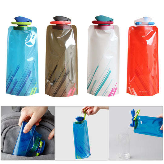 Botella de Agua Plegable Portátil con Mosquetón para Camping y Deportes - Image 3