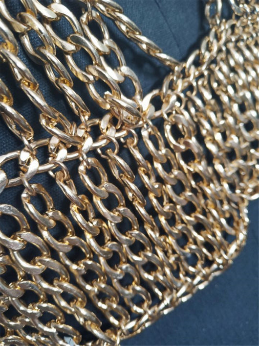 Chaleco de Cadenas Metálicas Exagerado para Discoteca Europeo y Americano - Image 13