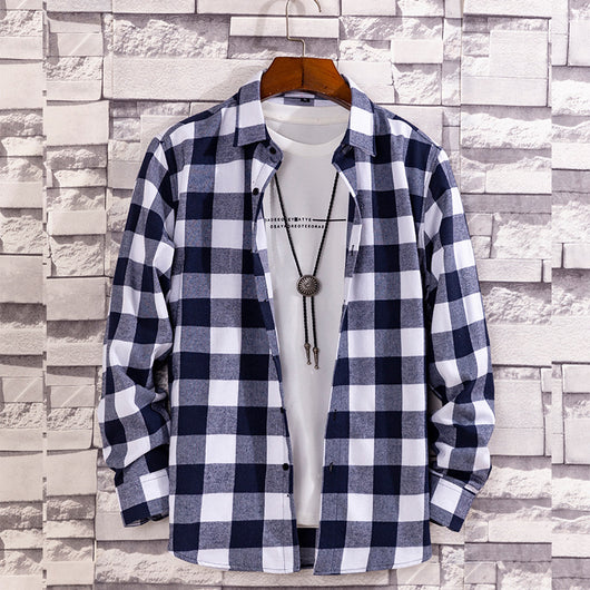Camisa Casual de Cuadros para Hombre Manga Larga - Image 8