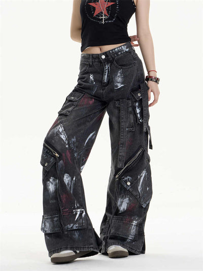 Pantalones Vaqueros de Trabajo Mujer Cintura Alta Bolsillos Múltiples - Image 7